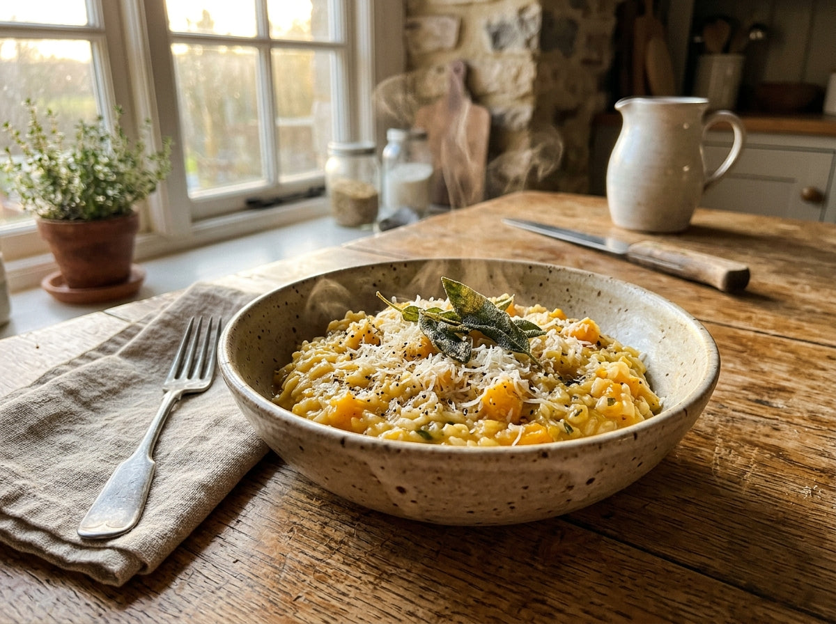 The Attentive Hearth: Creamy Sage and Butternut Squash Risotto