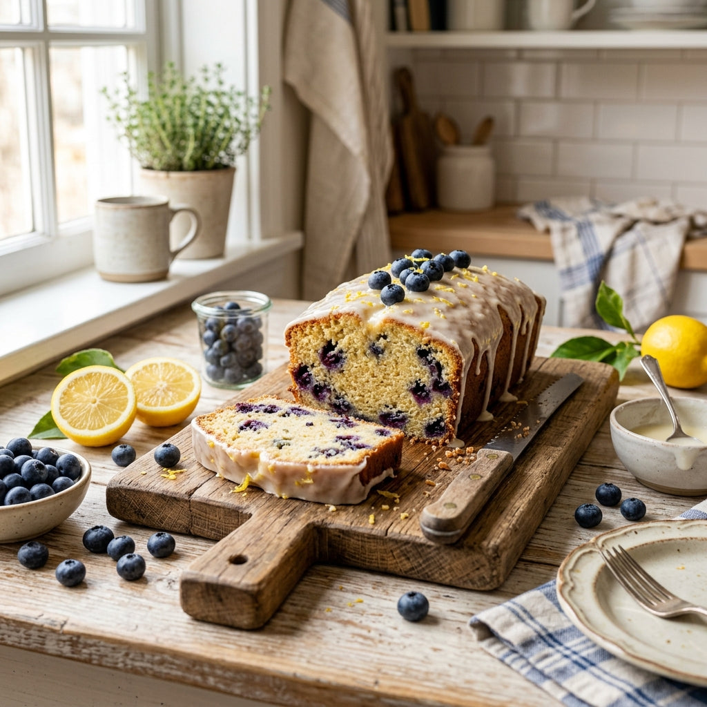A Pocket of Summer Sunshine: Lemon Glazed Blueberry Pound Cake