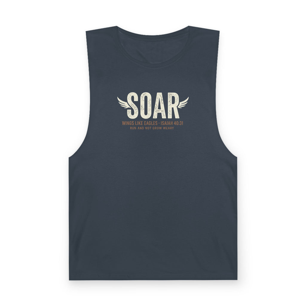 SOAR Isaiah 40:31 Tank Top, Wings Like Eagles Muscle Tank, Christian Workout Shirt, Faith Gym Apparel, Inspirational Unisex Tank