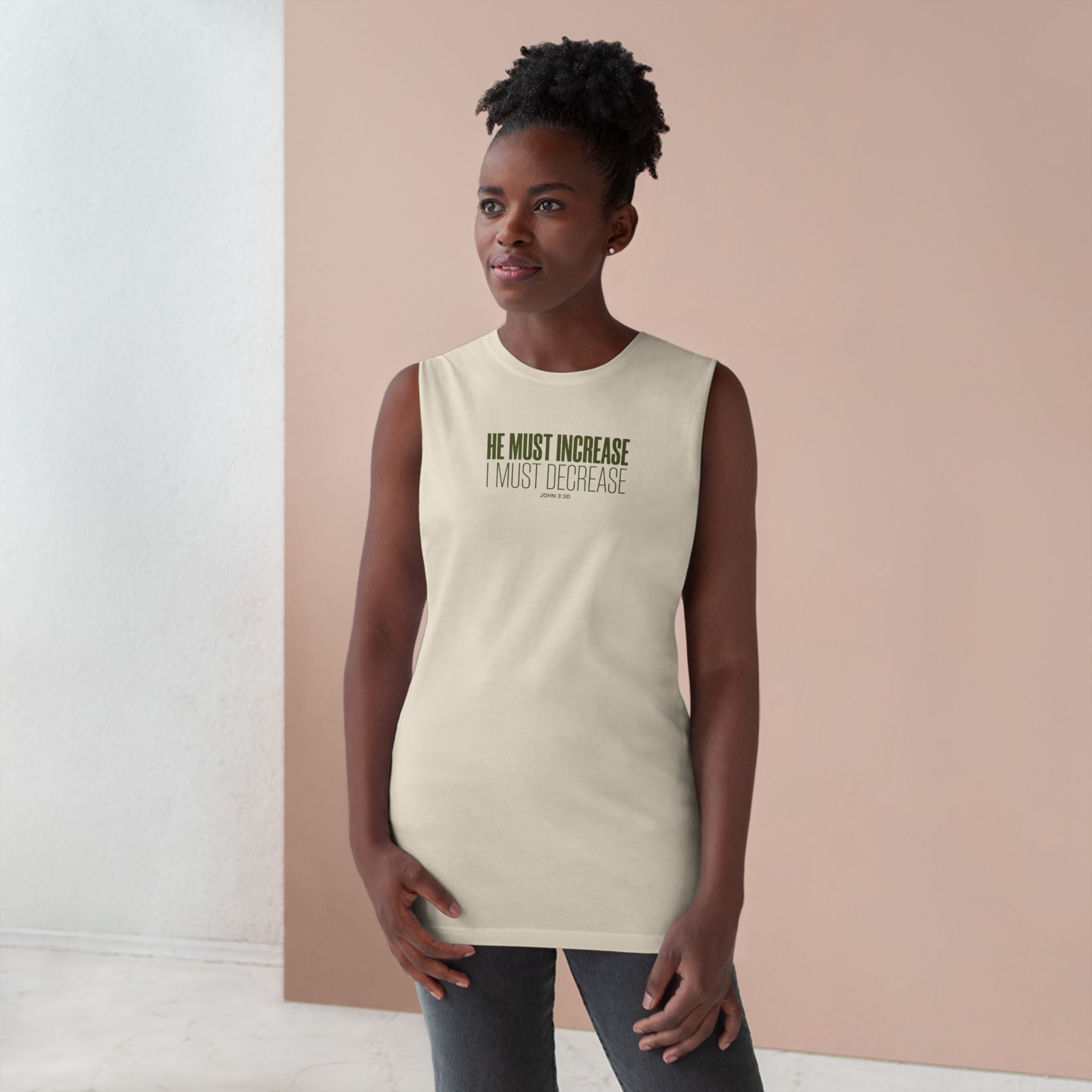 He Must Increase I Must Decrease Tank, John 3 30 Christian Tank Top, Bible Verse Workout Shirt, Faith Gym Apparel
