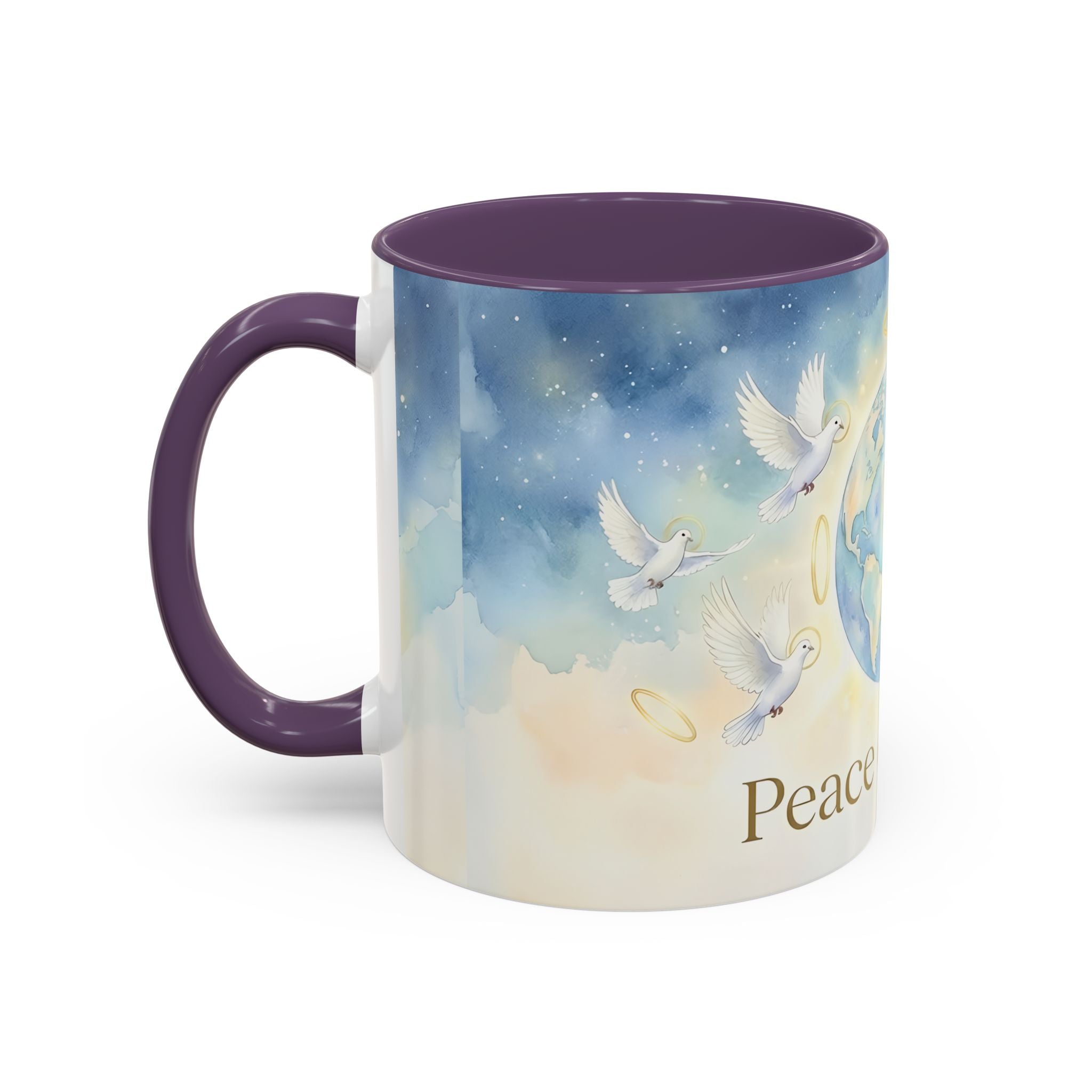 Peace on Earth Dove Globe mug | Accent Coffee Mug 11oz/15oz