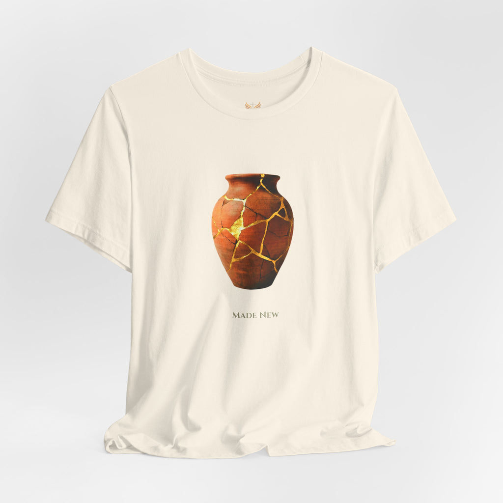 Made New Christian Shirt, Kintsugi Jar Graphic Tee, New Creation Faith Shirt, 2 Corinthians 5 17, Christian Gift
