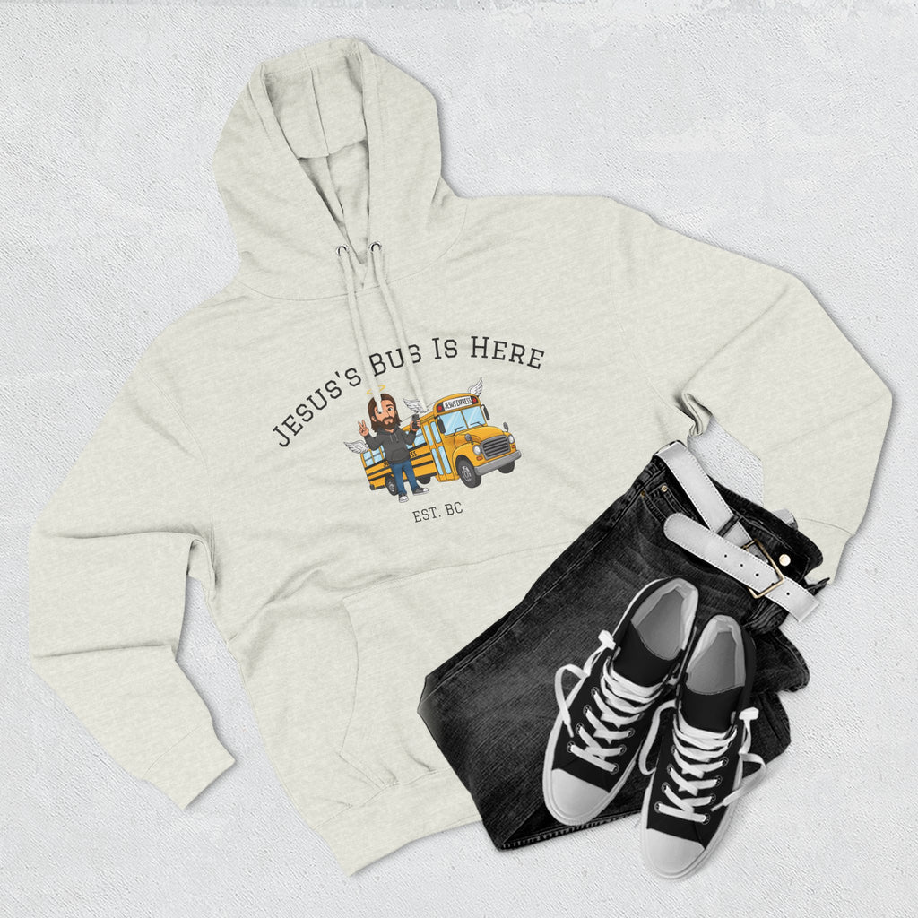 KJ version Jesus School Bus Illustration Hoodie | Jesus's Bus Is Here, EST BC