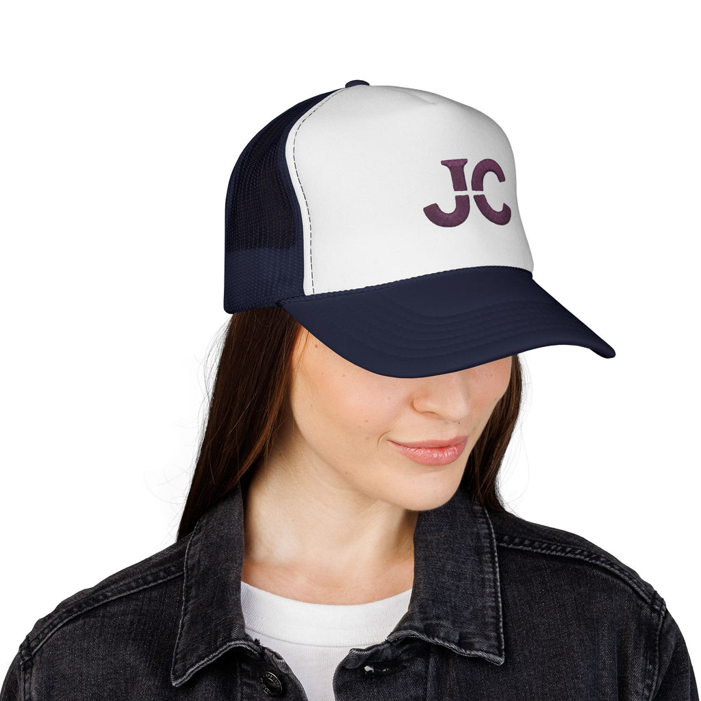 JC Monogram Trucker Cap | Embroidered Initials Mesh Hat