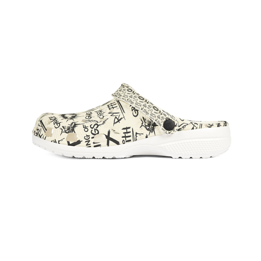 Christian Graffiti Crocs-style Clog EVA Foam Rubber Shoes | Handwritten Faith Pattern