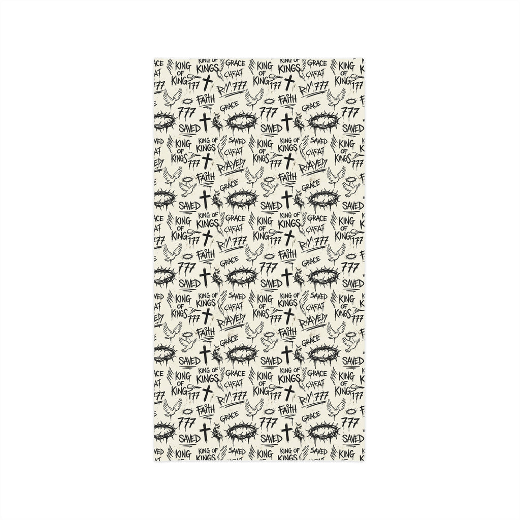Christian Faith Graffiti Neck Gaiter | Scripture Cross Crown Design