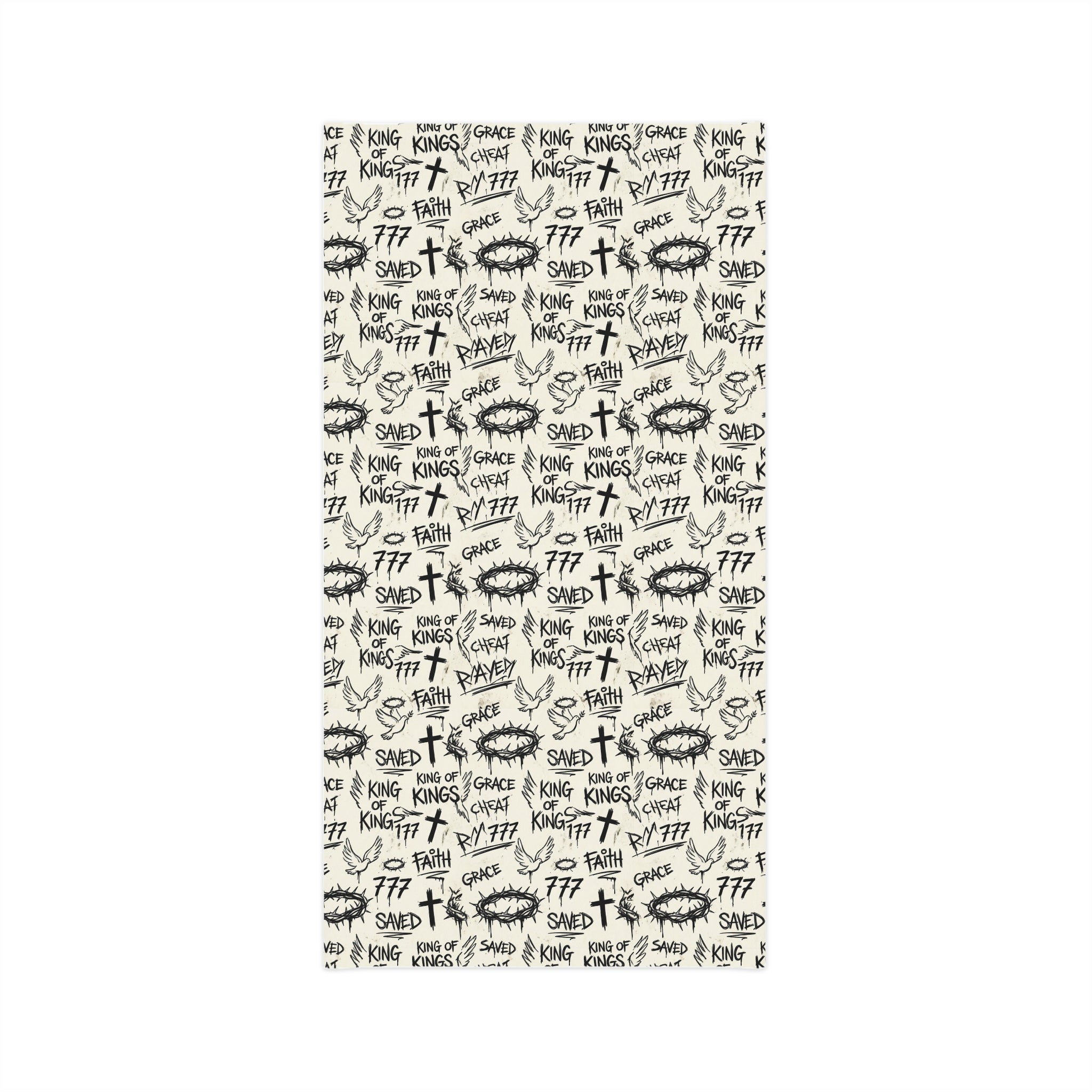 Christian Faith Graffiti Neck Gaiter | Scripture Cross Crown Design