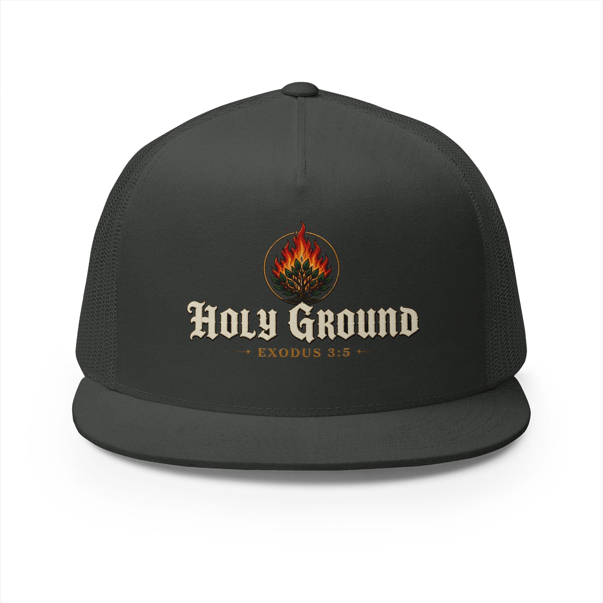 HOLY GROUND Printed Christian 5-Panel Trucker Cap