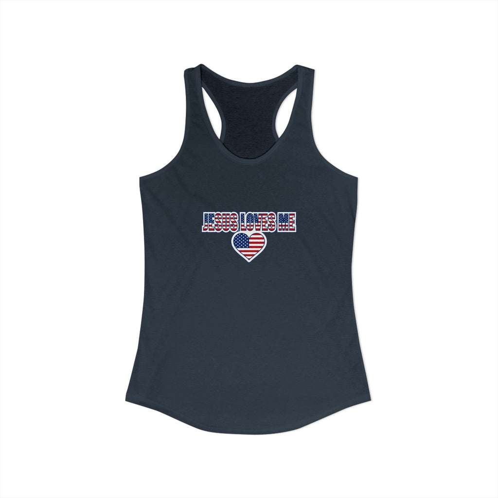 Jesus Loves Me Tank Top for Women, Christian Racerback Workout Tank, Faith Gym Shirt, Inspirational Activewear