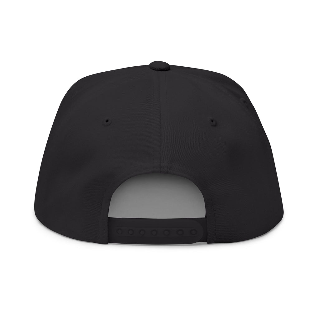 Morning Light embroidered flat bill cap | sun, laurel, wave design