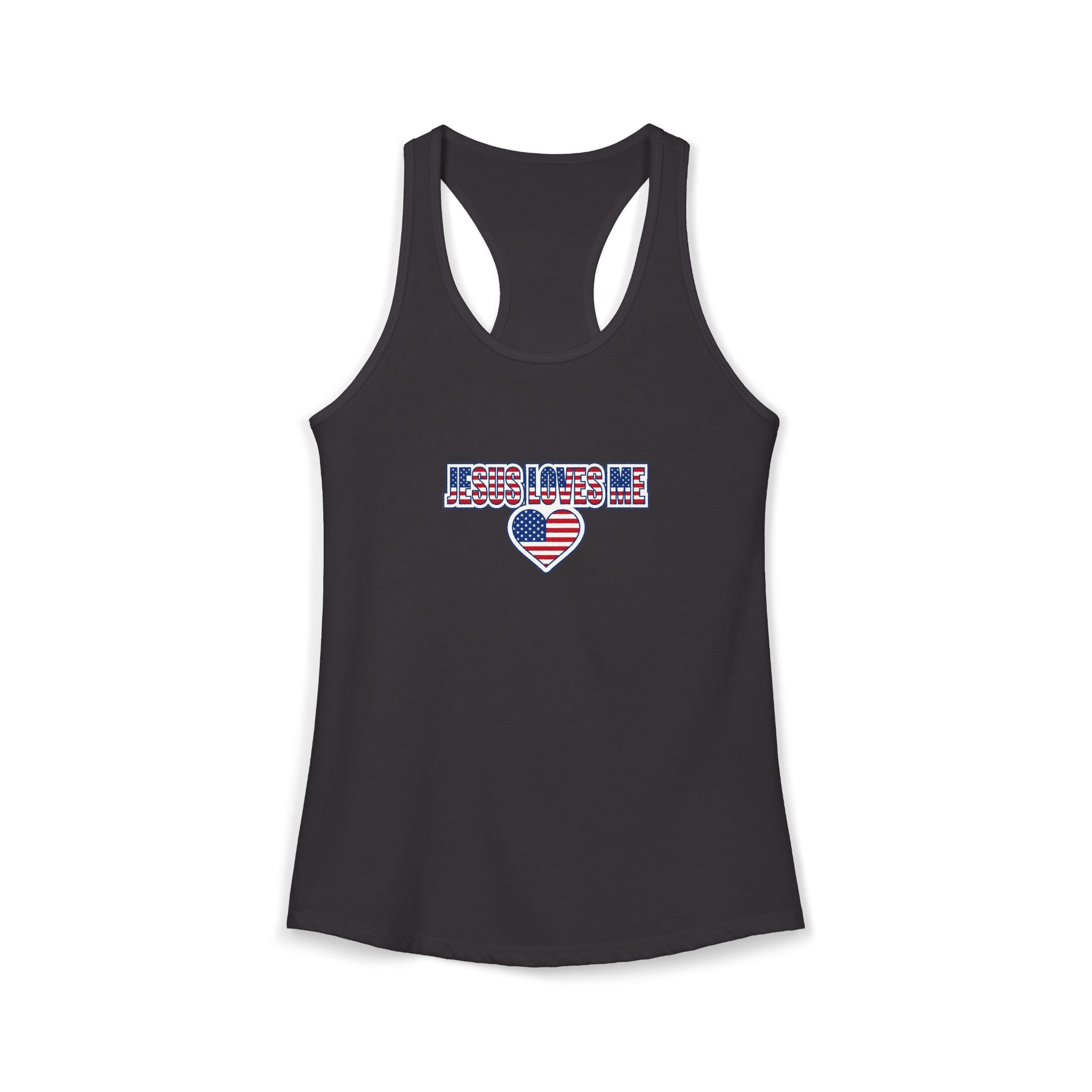 Jesus Loves Me Tank Top for Women, Christian Racerback Workout Tank, Faith Gym Shirt, Inspirational Activewear