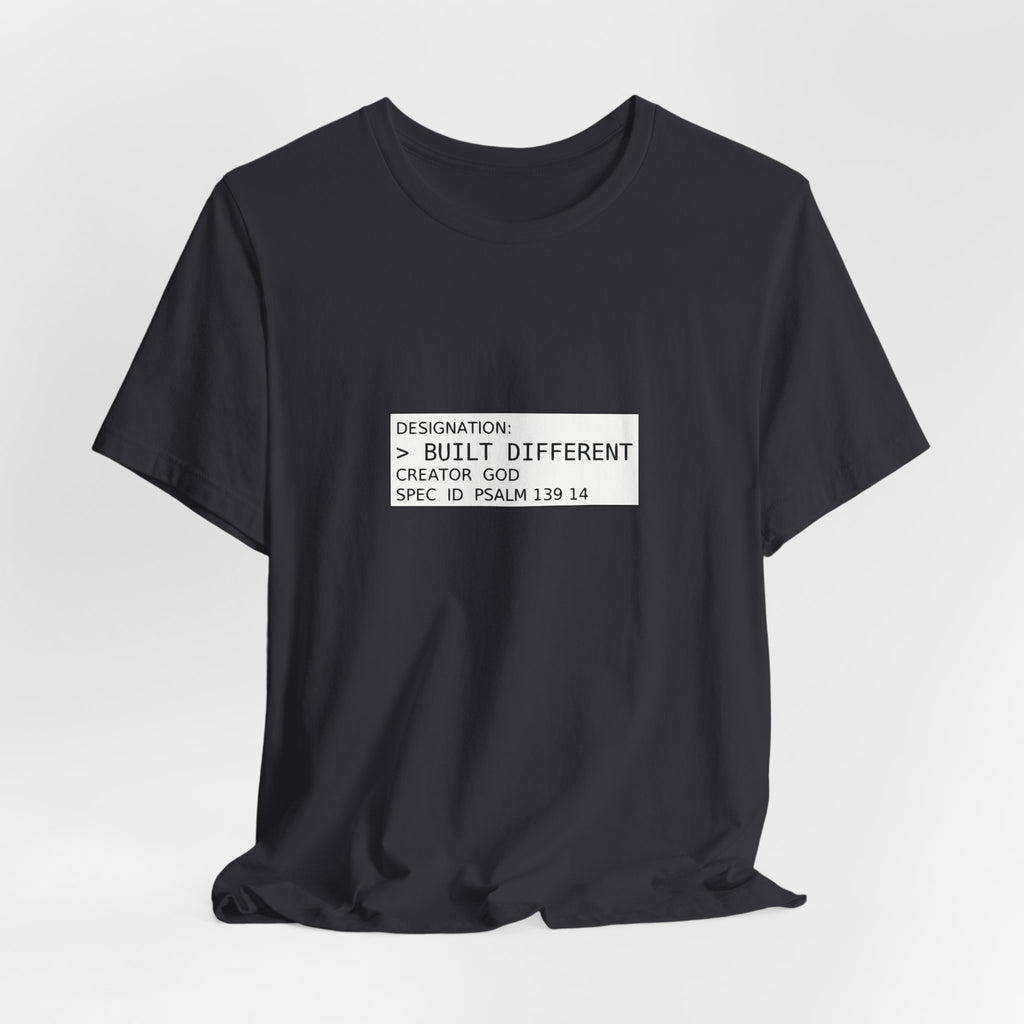 Built Different Christian Shirt, Comfort Colors Faith Tee, Psalm 139:14 Bible Verse Label, Minimalist Streetwear Apparel, God Made Me Gift