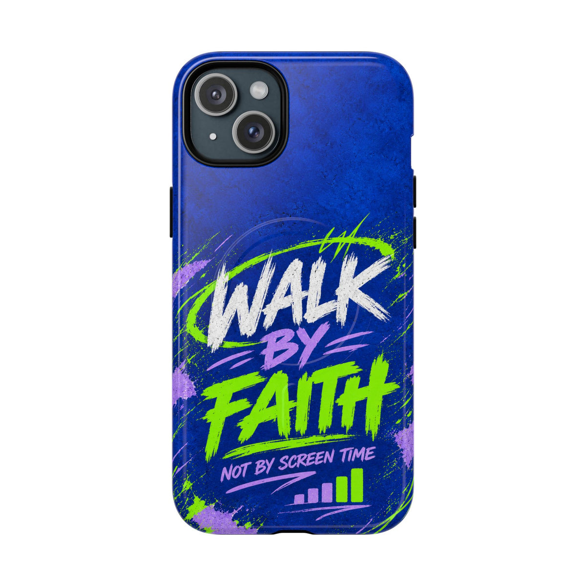 Walk by Faith Not by Screen Time Christian Tough Magnetic Phone Case