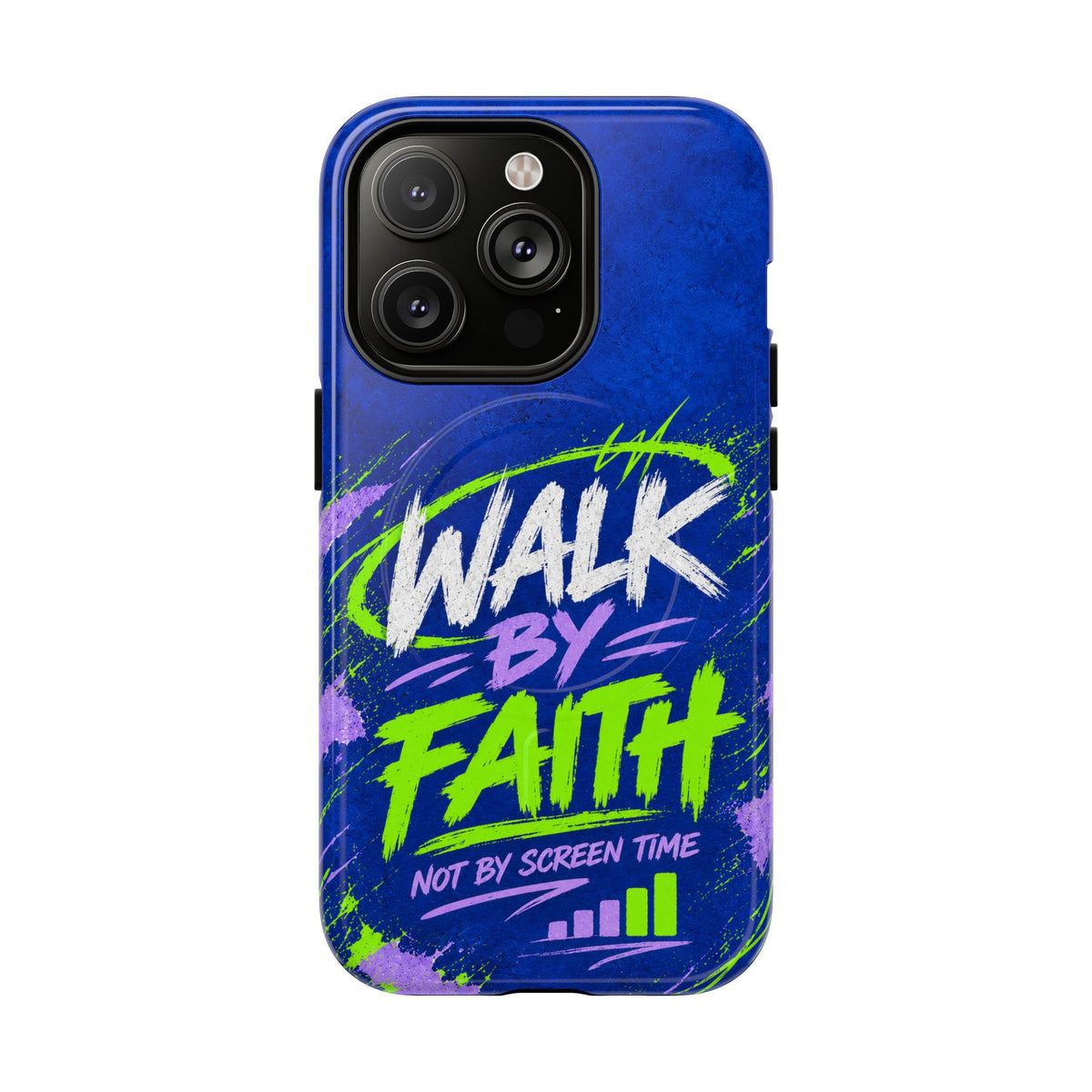 Walk by Faith Not by Screen Time Christian Tough Magnetic Phone Case