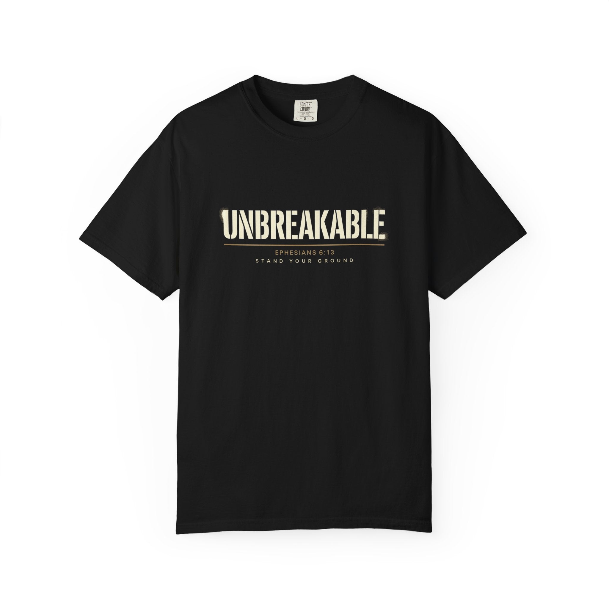 Unbreakable Unisex Shirt, Garment Dyed T Shirt, Vintage Wash Tee, Inspirational Typography, Motivation Gym Shirt, Resilience Gift