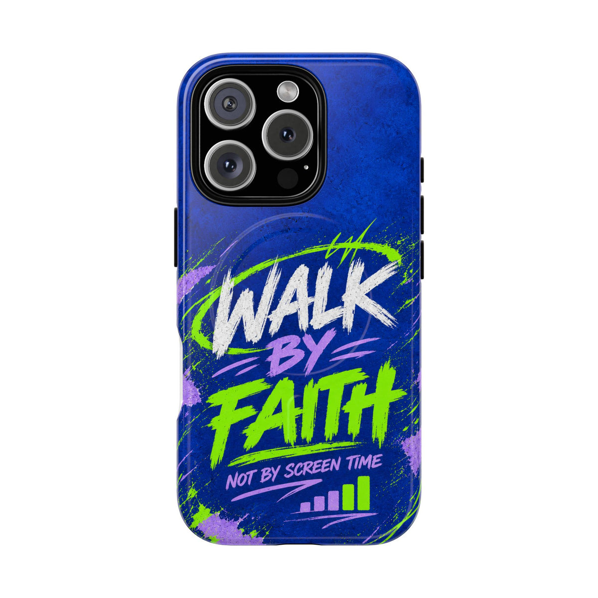 Walk by Faith Not by Screen Time Christian Tough Magnetic Phone Case