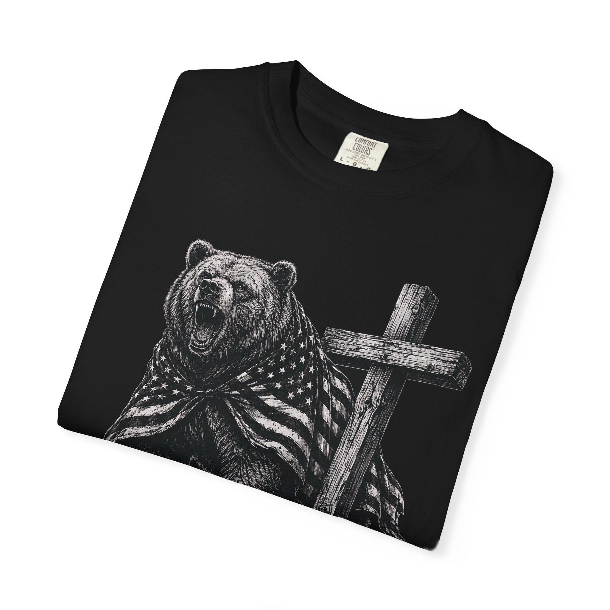 Under God Unbroken Shirt, Patriotic Christian Bear Tee, Faith Freedom Cross Shirt