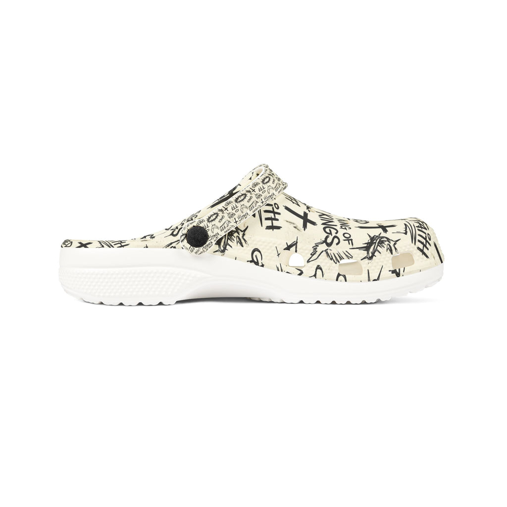 Christian Graffiti Crocs-style Clog EVA Foam Rubber Shoes | Handwritten Faith Pattern