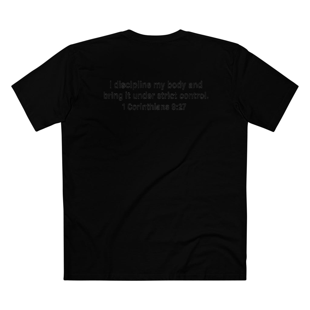 It Is Finished tee | Christian Scripture shirt, 1 Corinthians 9:27 back text