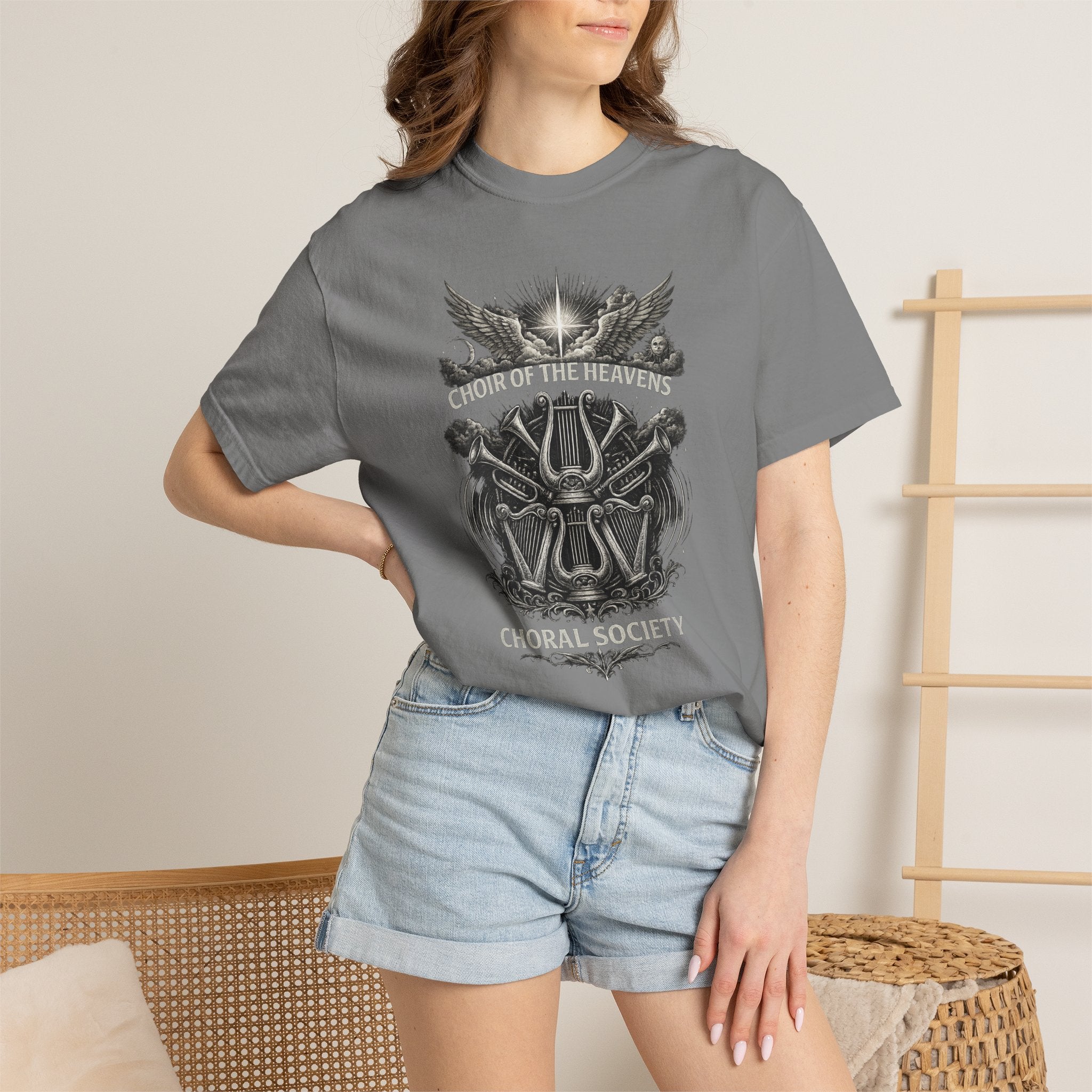 Choir of the Heavens Shirt, Christian Choir Tee, Choral Society Music Shirt, Worship Team Gift, Vintage Angel Music Tee, Church Musician