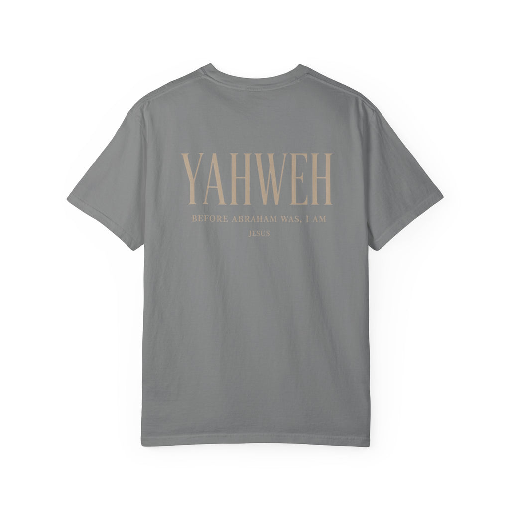 YAHWEH Christian Shirt, John 8:58 Garment Dyed Scripture Tee