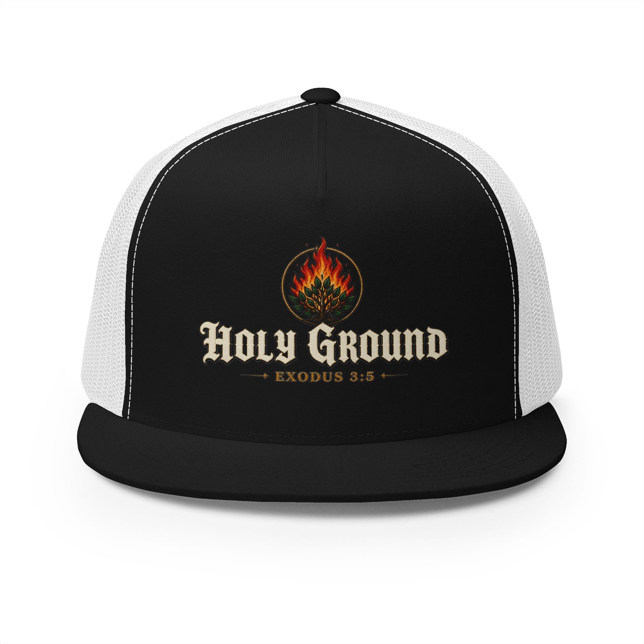 HOLY GROUND Printed Christian 5-Panel Trucker Cap