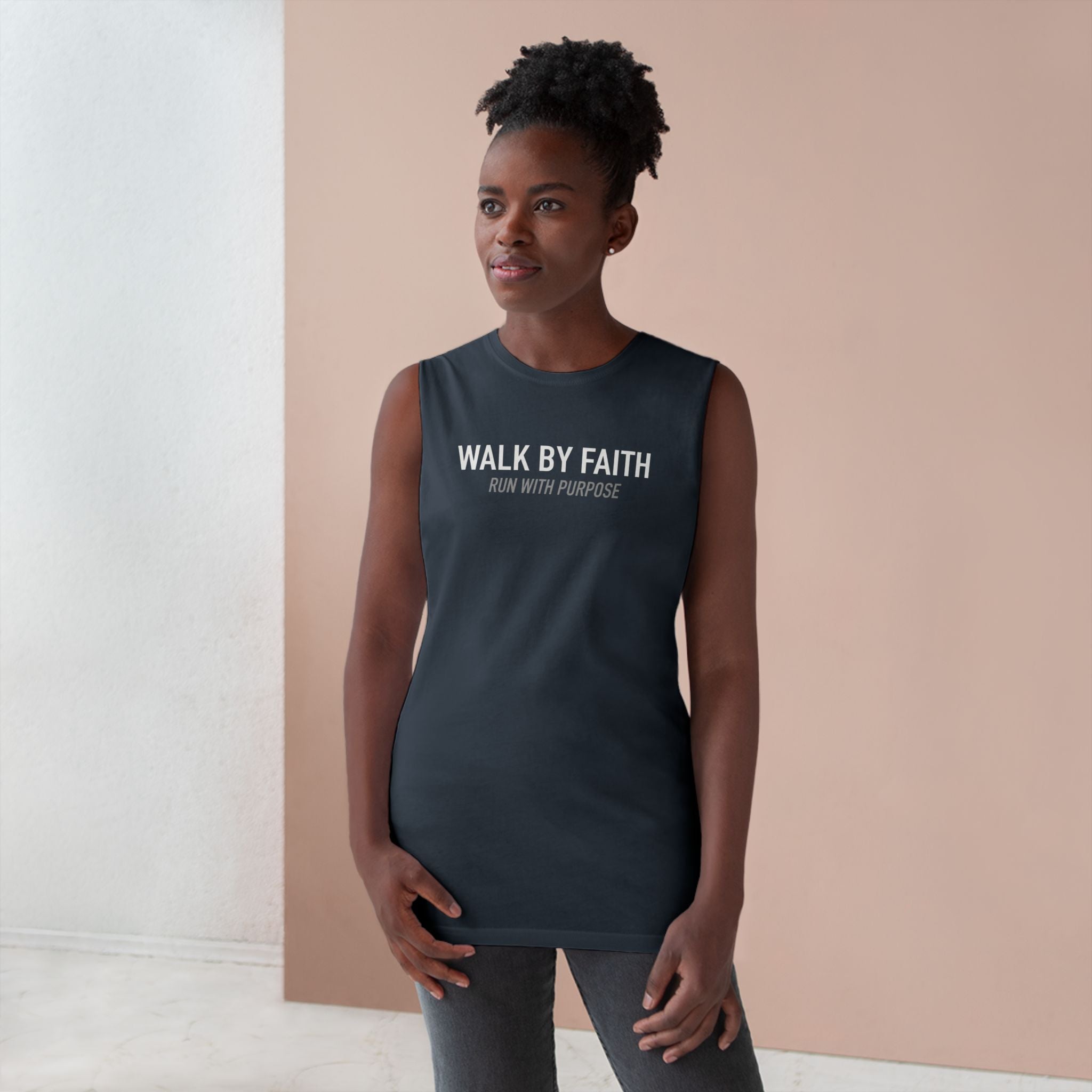 Walk By Faith Tank Top, Run With Purpose Christian Gym Tank, Unisex Muscle Tank Tee, Workout Worship Sleeveless Shirt