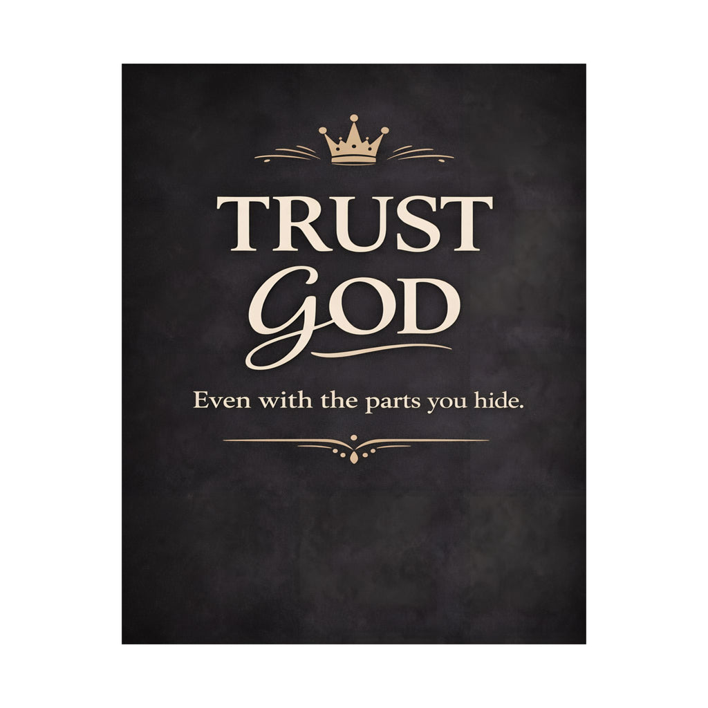 Trust God Typography Poster | Matte Vertical Poster, Inspirational Christian Wall Art