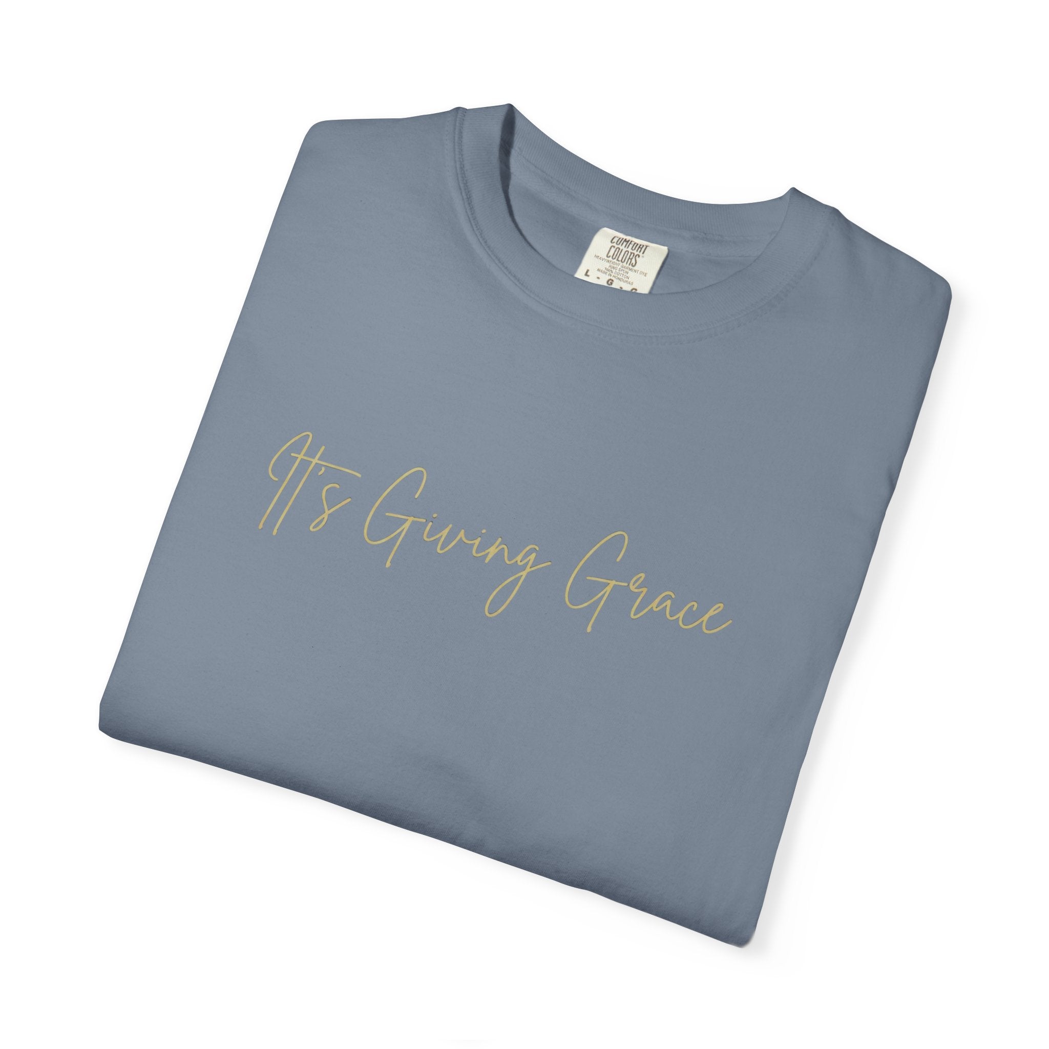It's Giving Grace Shirt, Handwritten Script Tee, Trendy Christian Apparel, Cream Text T-Shirt, Faith Based Gift for Her
