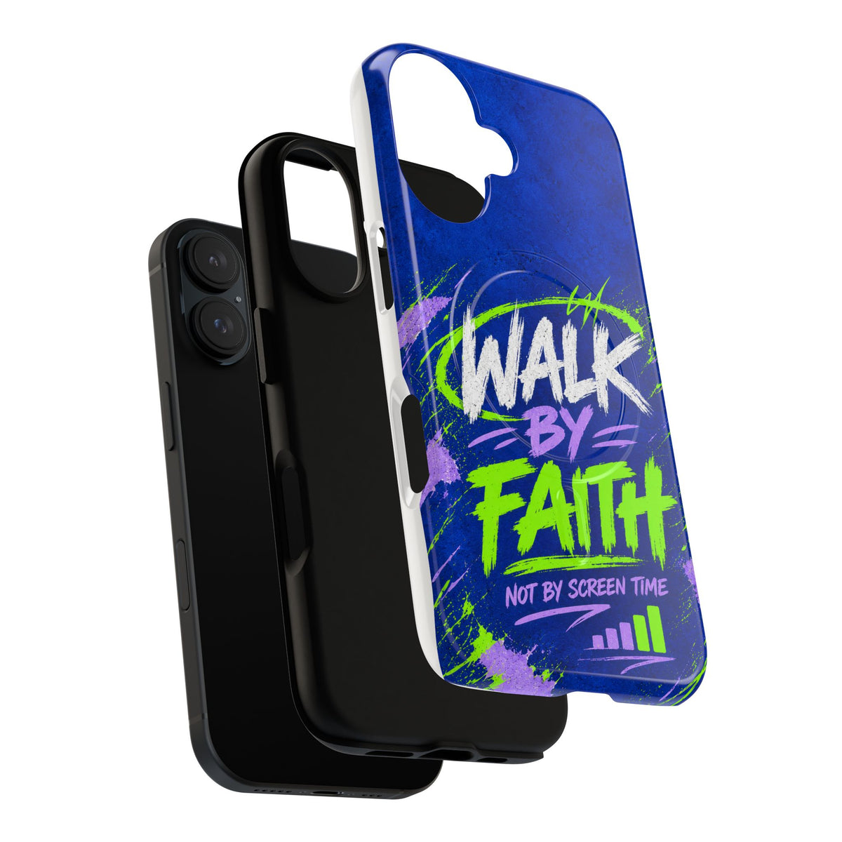 Walk by Faith Not by Screen Time Christian Tough Magnetic Phone Case