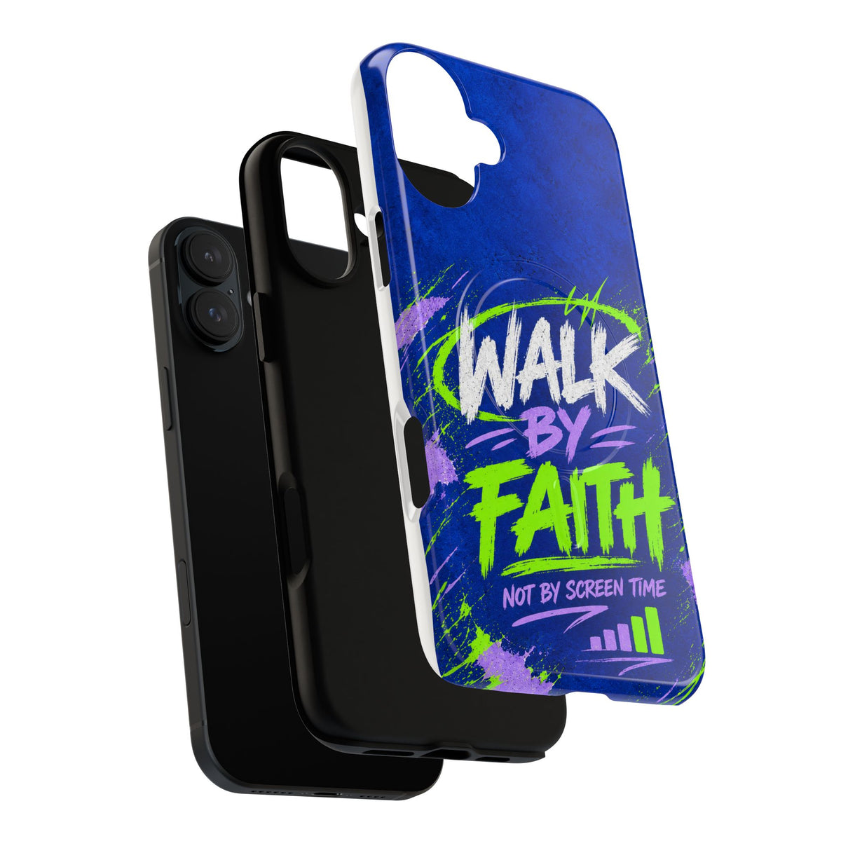 Walk by Faith Not by Screen Time Christian Tough Magnetic Phone Case