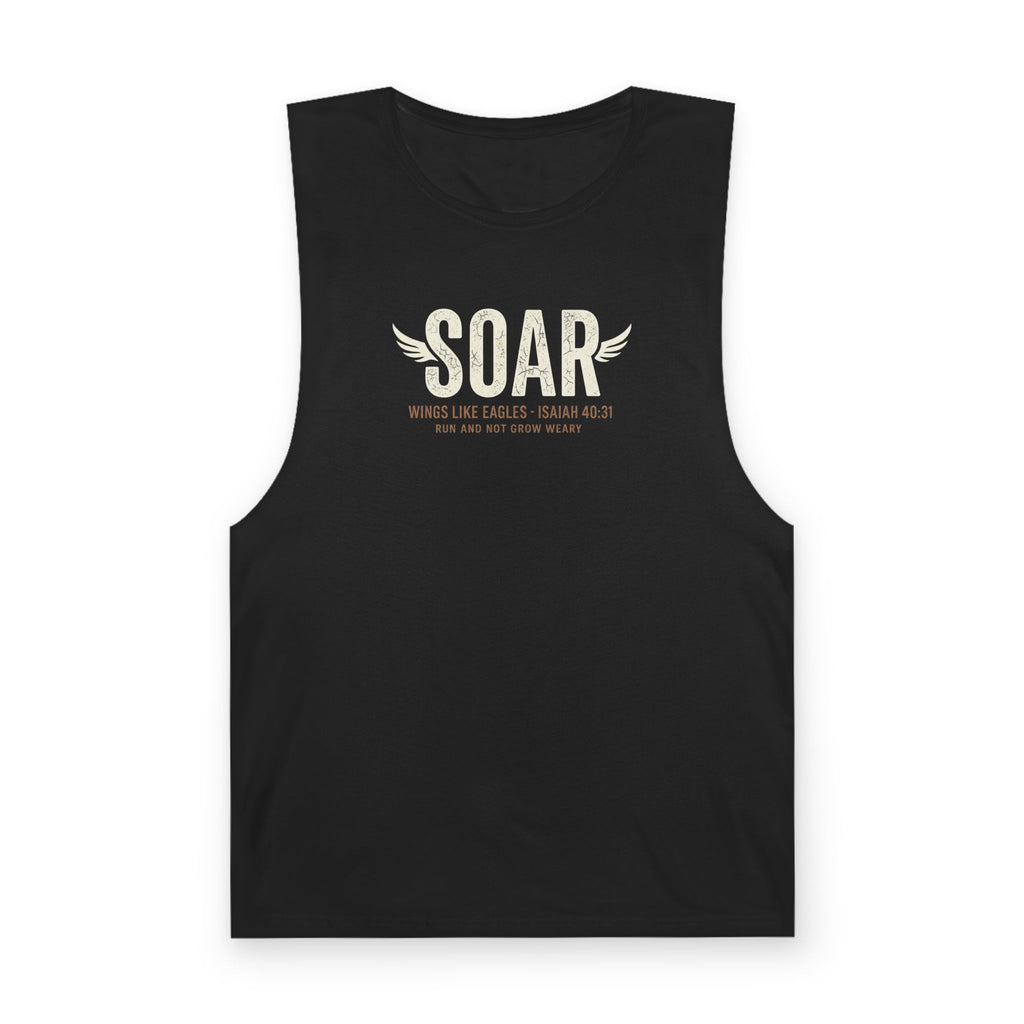 SOAR Isaiah 40:31 Tank Top, Wings Like Eagles Muscle Tank, Christian Workout Shirt, Faith Gym Apparel, Inspirational Unisex Tank