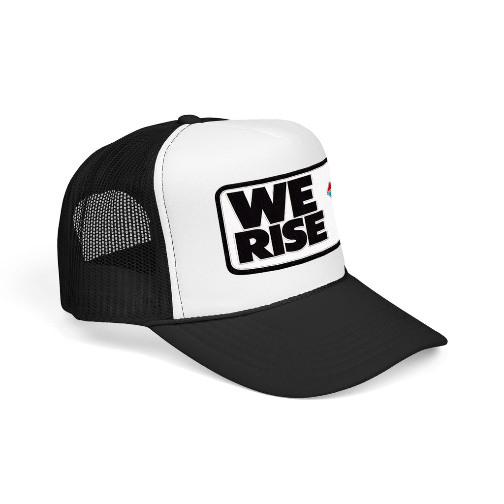 Christian Trucker Hat, We Rise Foam Hat, Retro Soccer Fan Cap, Faith Patch Hat, Stadium Style Christian Cap