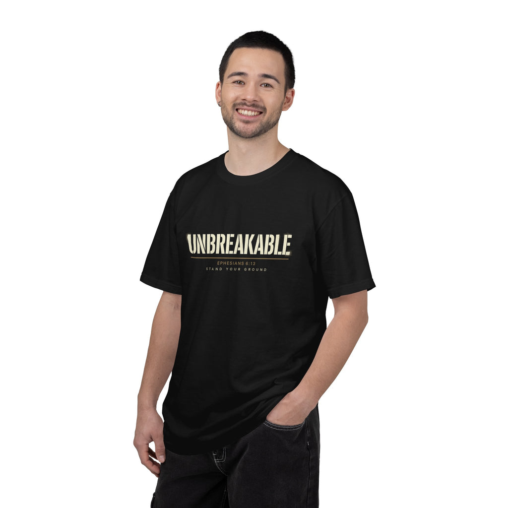 Unbreakable Unisex Shirt, Garment Dyed T Shirt, Vintage Wash Tee, Inspirational Typography, Motivation Gym Shirt, Resilience Gift