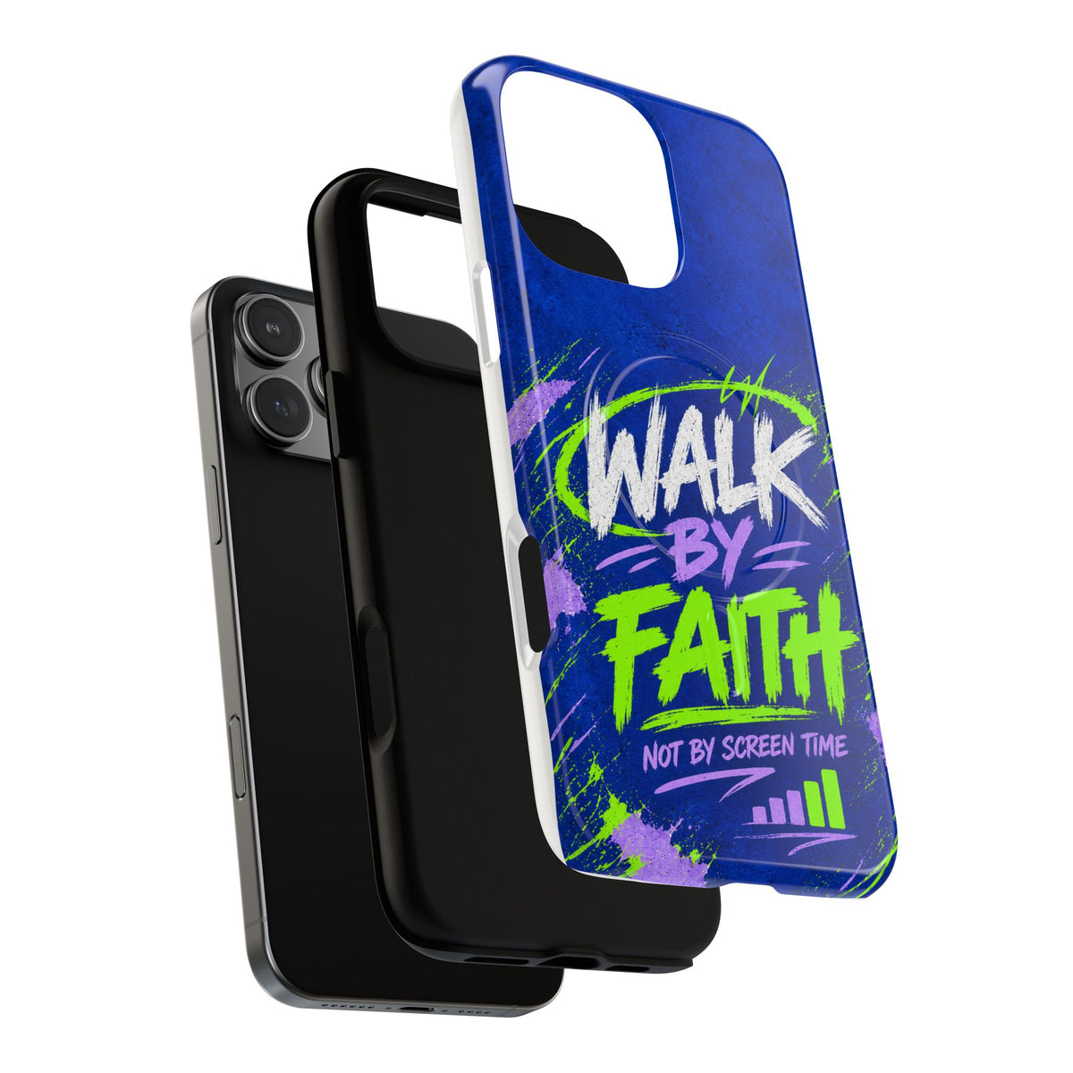 Walk by Faith Not by Screen Time Christian Tough Magnetic Phone Case