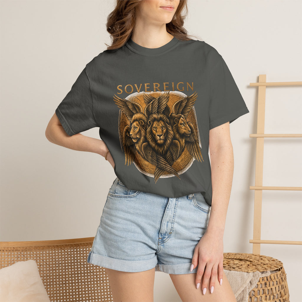Sovereign Lion Shirt, Christian Streetwear Tee, Biblically Accurate Angel, Ezekiel Cherubim, Lion of Judah Gift