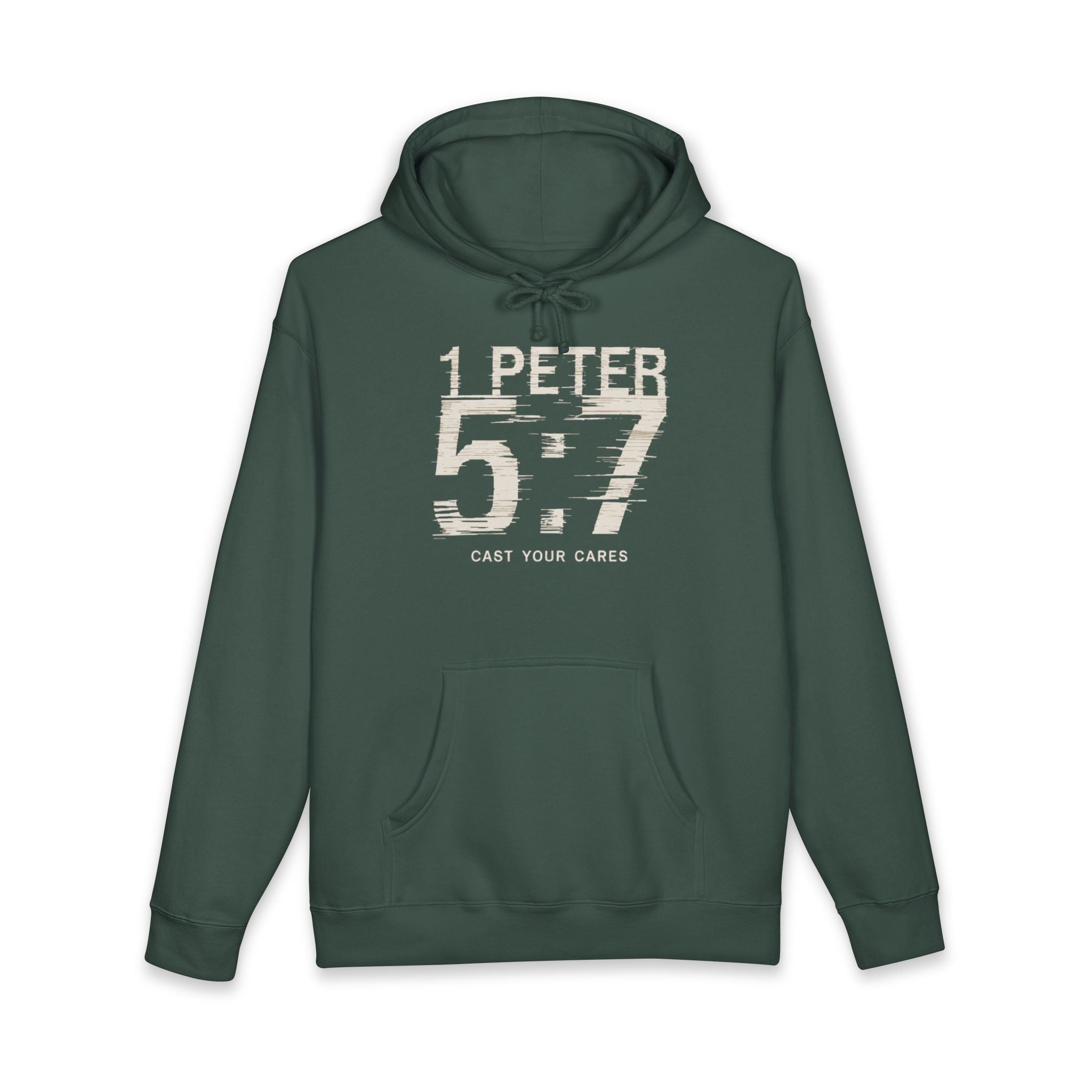 Christian Hoodie | 1 Peter 5:7 Hoodie | Cast Your Cares Sweatshirt | Heavyweight Faith Streetwear Hoodie | Minimalist Christian Gift
