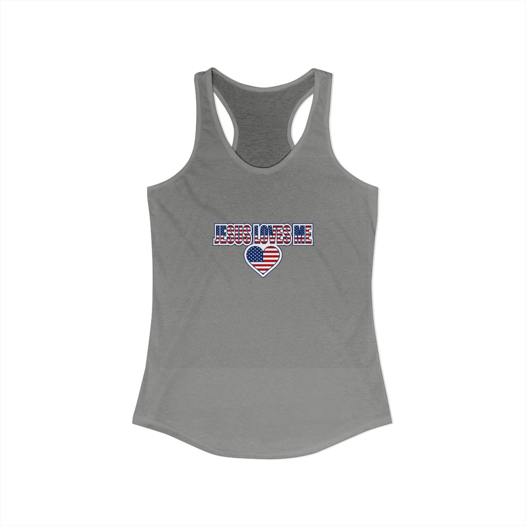 Jesus Loves Me Tank Top for Women, Christian Racerback Workout Tank, Faith Gym Shirt, Inspirational Activewear