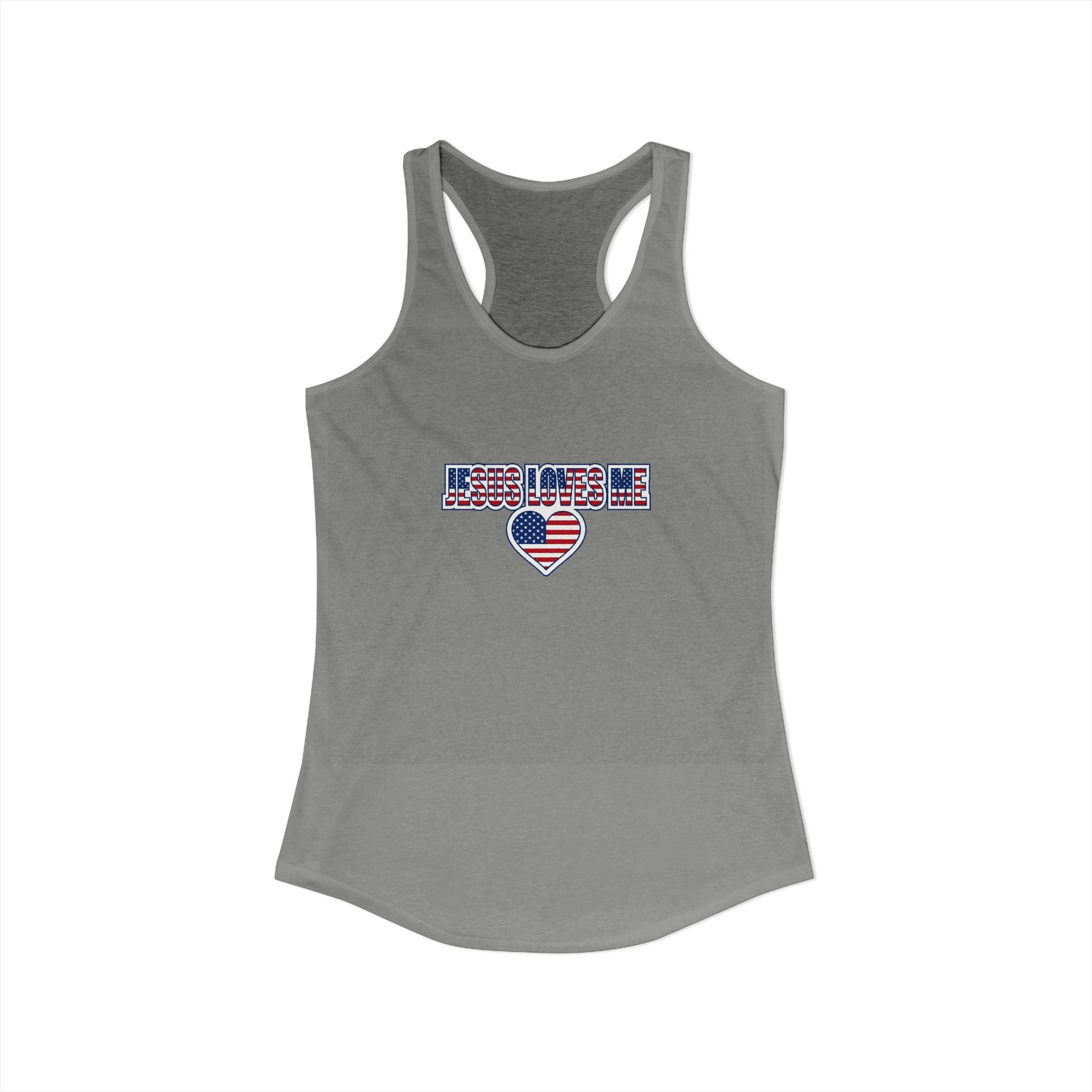 Jesus Loves Me Tank Top for Women, Christian Racerback Workout Tank, Faith Gym Shirt, Inspirational Activewear