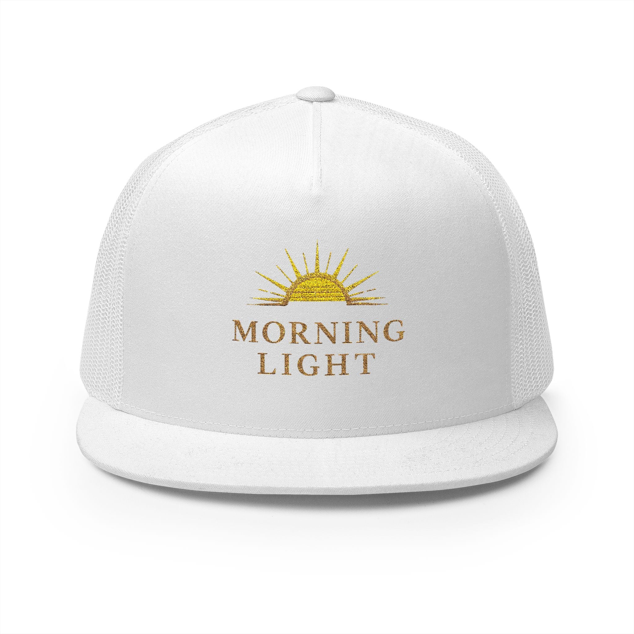 Morning Light 5 Panel Trucker Hat, Christian Snapback Cap, Flat Bill Faith Hat, Sunrise Graphic Hat, Modern Trucker Cap Gift
