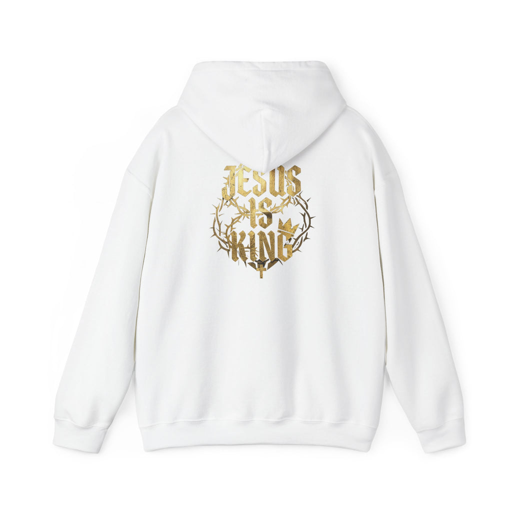 Jesus is King Bold Back Design Faith Based Streetwear Hoodie