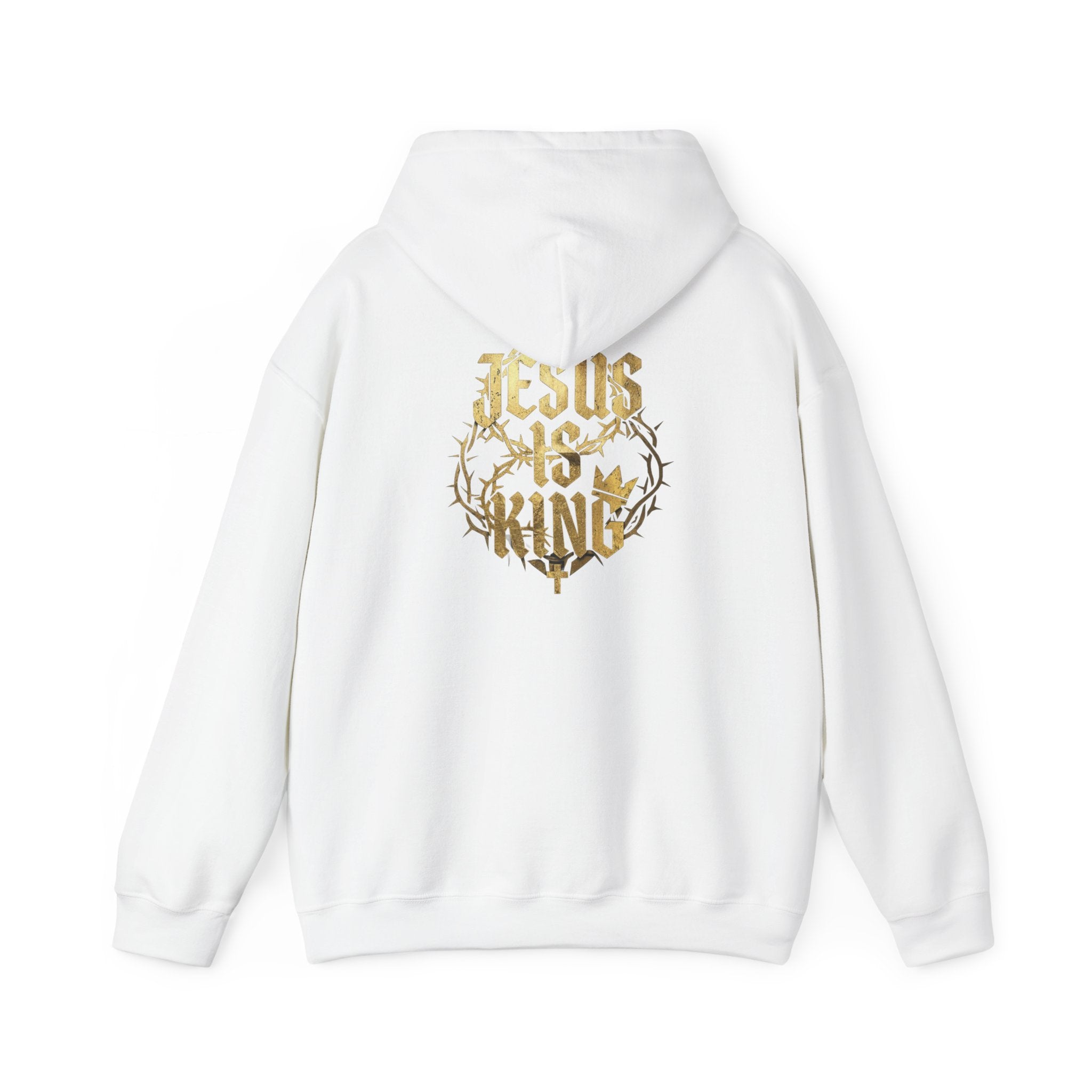 Jesus is King Bold Back Design Faith Based Streetwear Hoodie