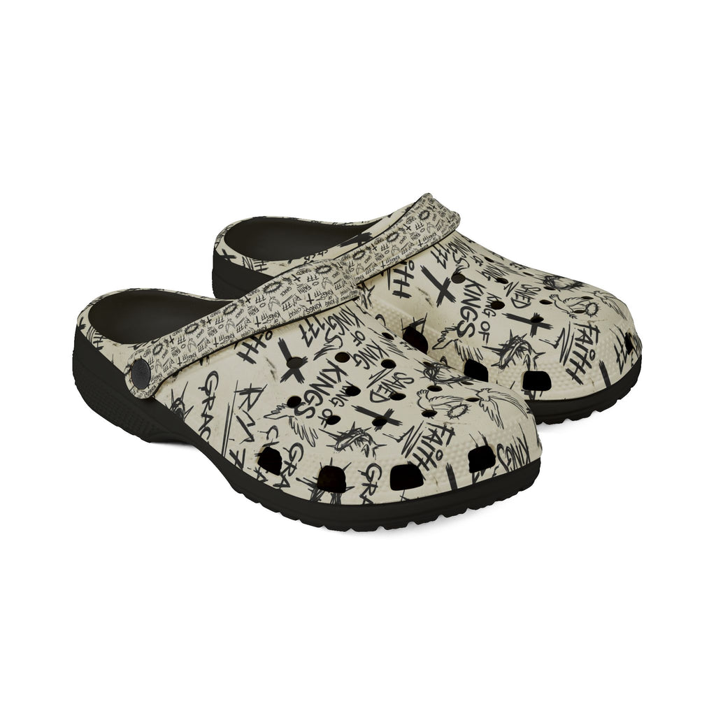 Christian Graffiti Crocs-style Clog EVA Foam Rubber Shoes | Handwritten Faith Pattern