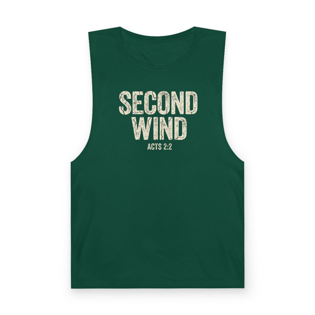 Second Wind Christian Tank Top | Acts 2:2 Bible Verse Shirt | Mens Christian Streetwear | Religious Workout Apparel | Gym Scripture Gift