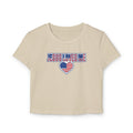 Jesus Loves Me Baby Tee, Patriotic Christian Crop Top, American Flag Heart Faith Shirt