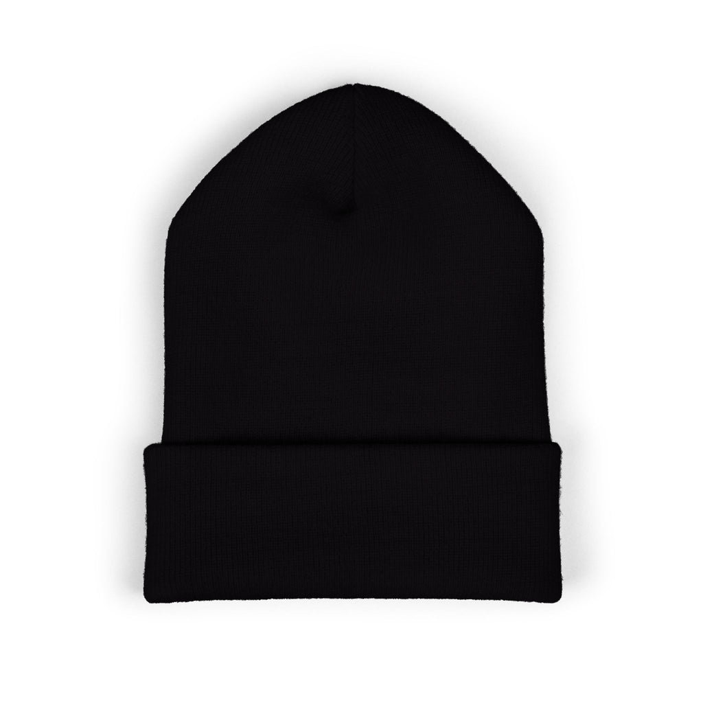 Judgement & Grace Beanie, Embroidered Black Cuffed Knit Hat, Gothic Christian Streetwear, Winter Faith Hat, Minimal Religious Gift