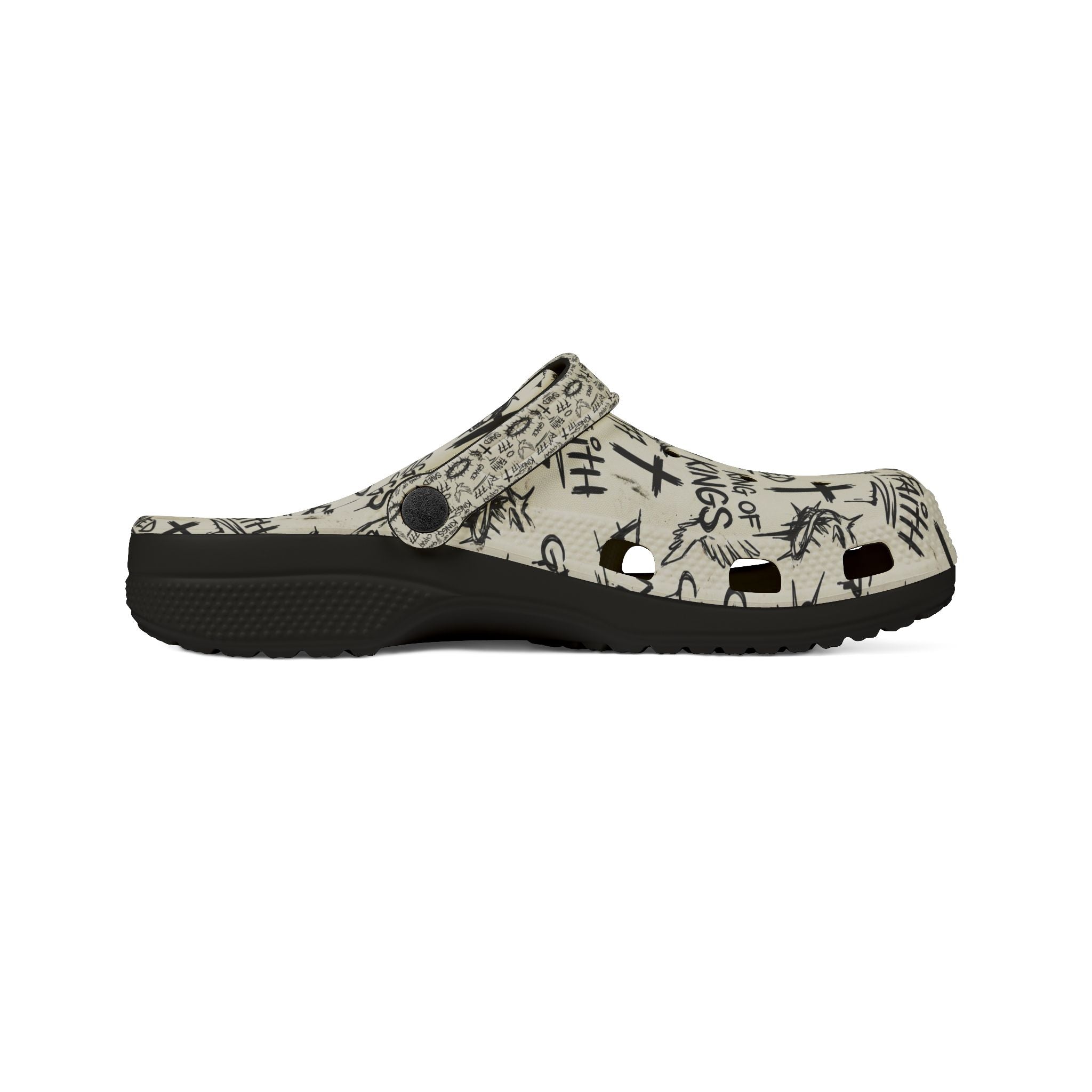Christian Graffiti Crocs-style Clog EVA Foam Rubber Shoes | Handwritten Faith Pattern