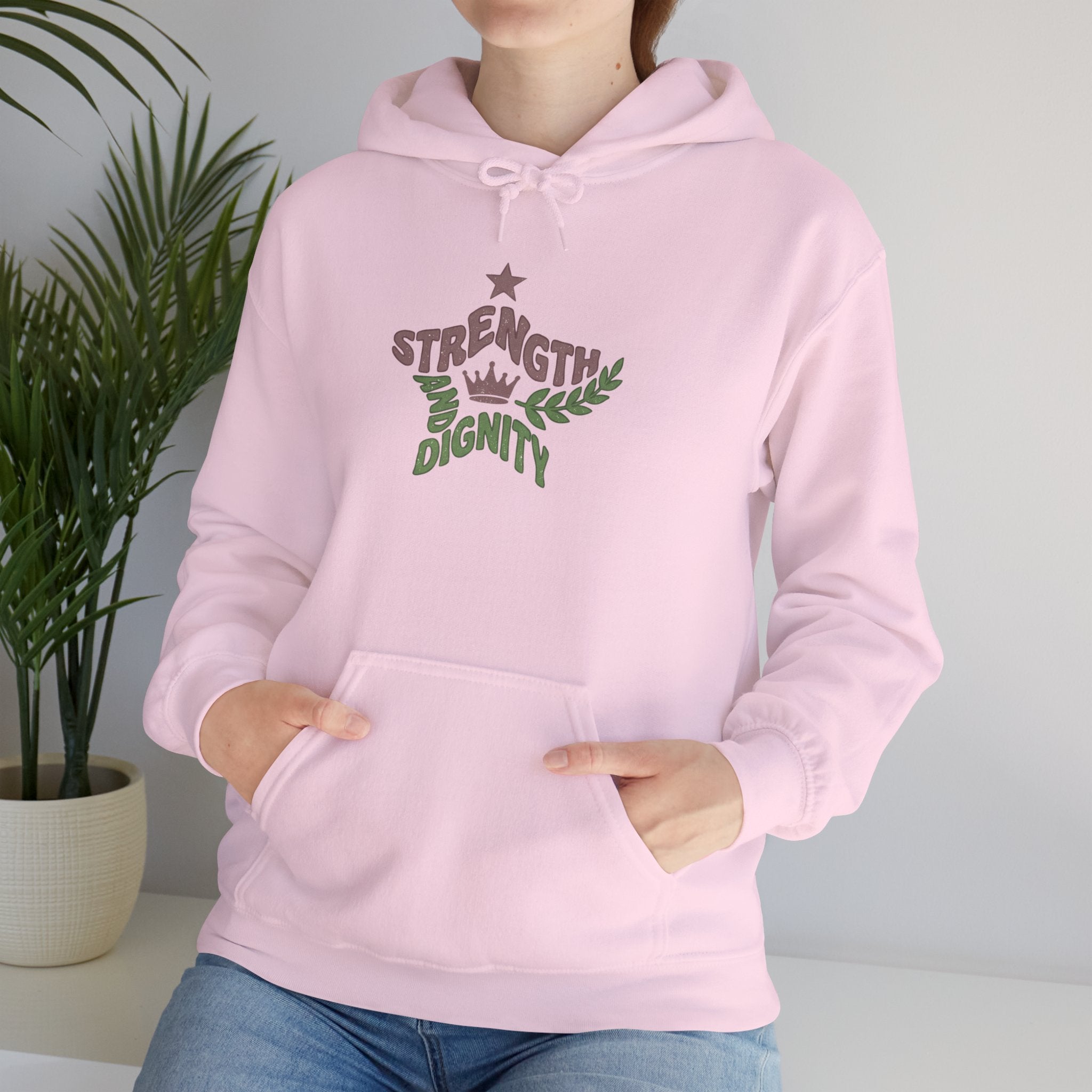 Clothed with Strength and Dignity Hoodie | Proverbs 31 Bible Verse Sweatshirt