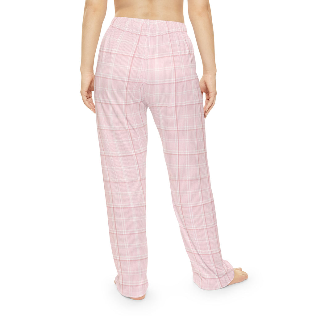 Angel Pajama Pants, Pink Plaid Lounge Pants, Christian Sleepwear, Cozy Womens Pajamas, Faith Gift for Her, Angelcore PJs