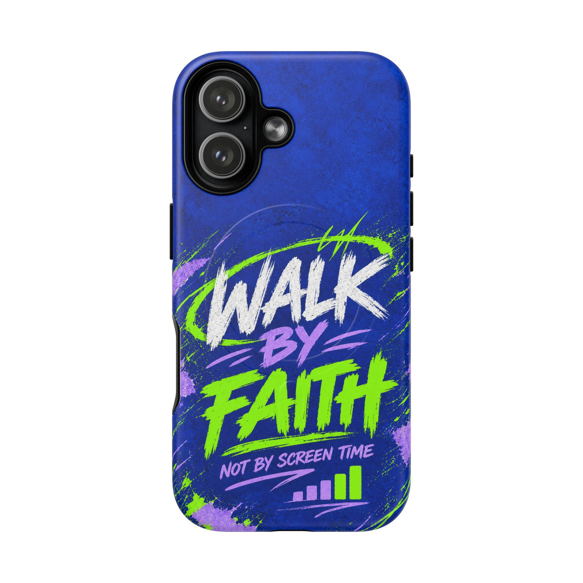 Walk by Faith Not by Screen Time Christian Tough Magnetic Phone Case